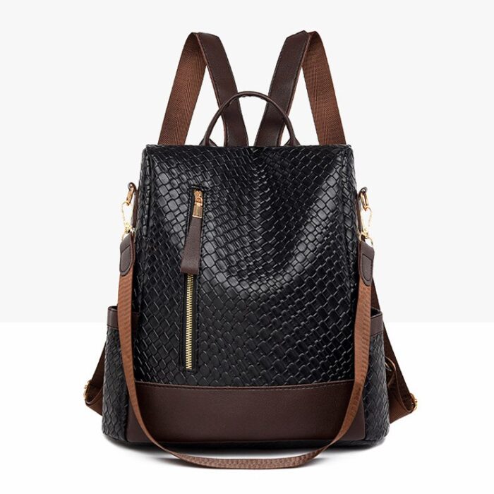 Retro HQ Waterproof Leather Backpack for Ladies - Image 2