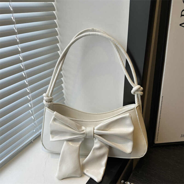 Stylish PU Leather Bow Shoulder Bag - Image 2