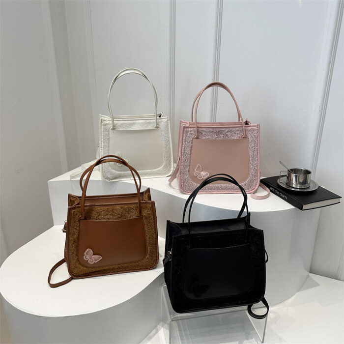 Maomao Stitching Large Capacity Casual Hand Crossbody Shoulder Bag - Image 2