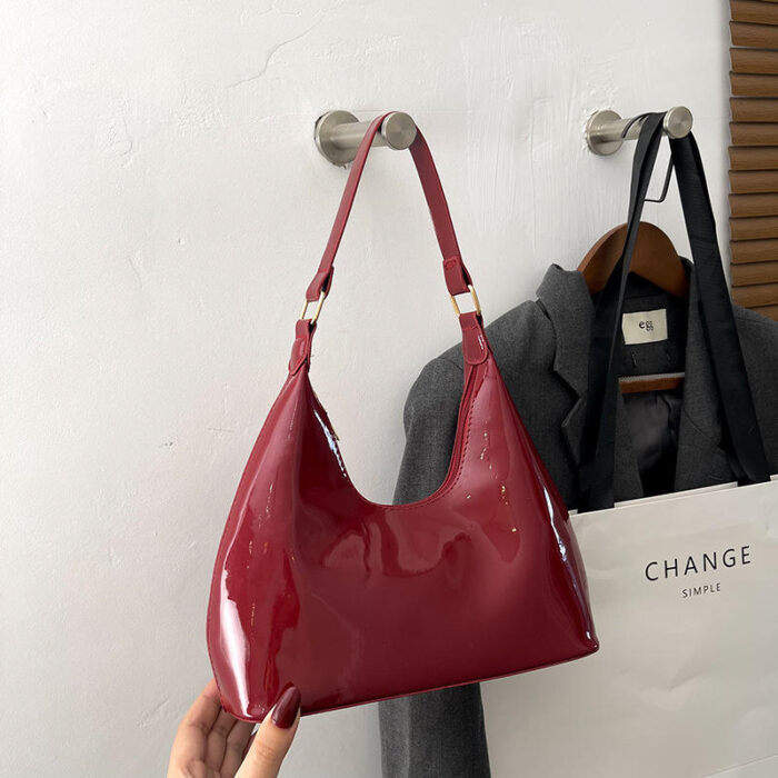Solid Color Retro  Leather Cheap Tote Bag