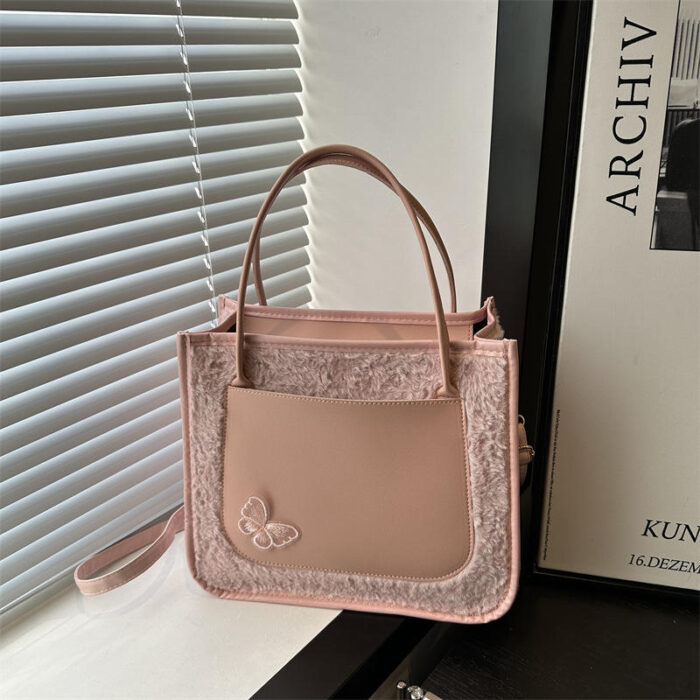 Maomao Stitching Large Capacity Casual Hand Crossbody Shoulder Bag - Image 3