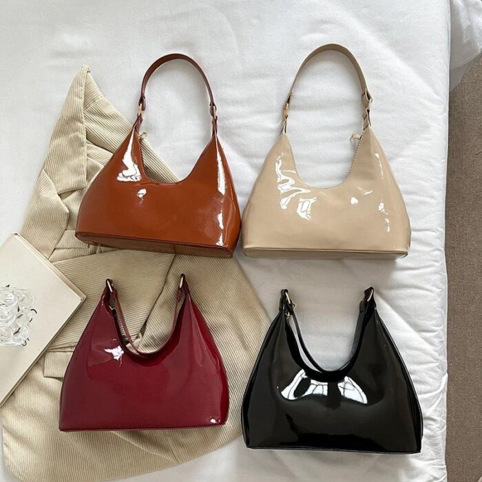 Solid Color Retro  Leather Cheap Tote Bag - Image 2