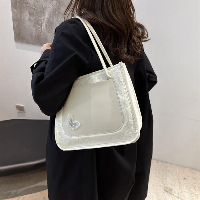 Maomao Stitching Large Capacity Casual Hand Crossbody Shoulder Bag