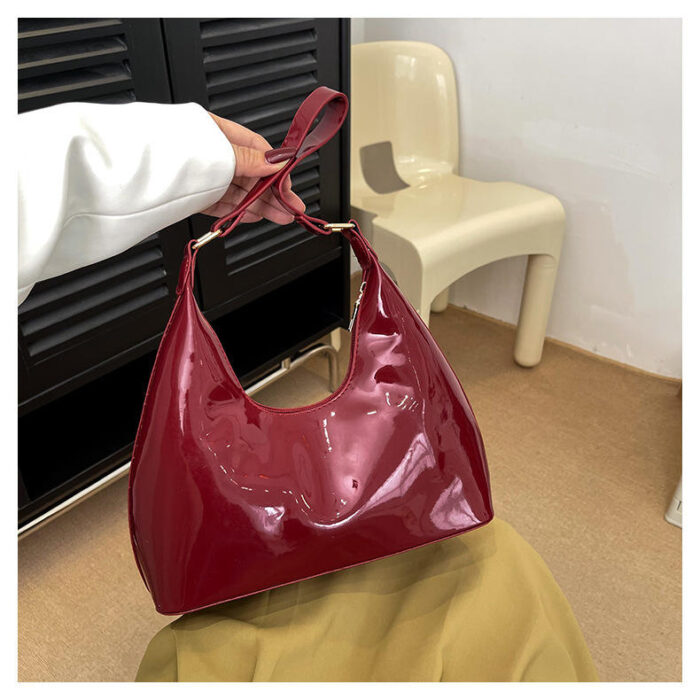 Solid Color Retro  Leather Cheap Tote Bag - Image 4