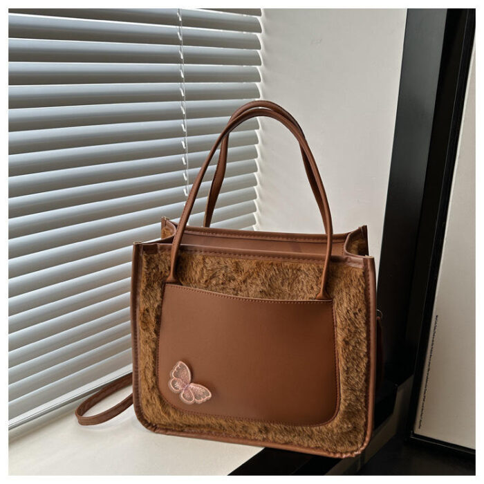 Maomao Stitching Large Capacity Casual Hand Crossbody Shoulder Bag - Image 5