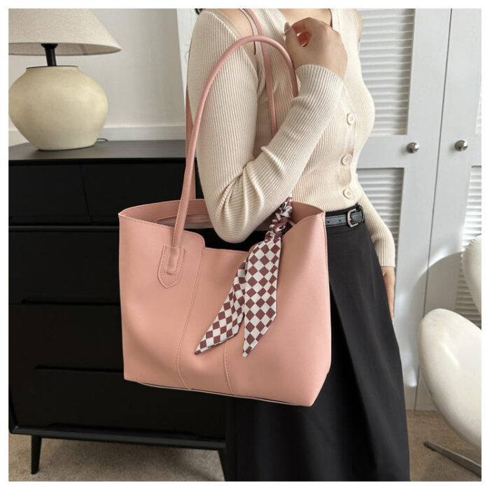 Stylish Leather Large Capacity Tote Bag - Image 5
