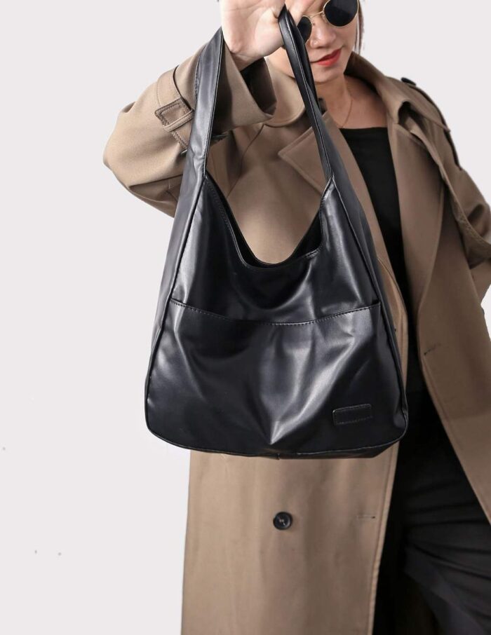 Women's Large Capacity PU Leather Hobo Bags - Image 6