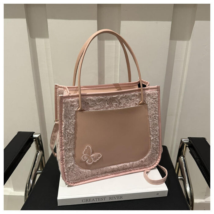 Maomao Stitching Large Capacity Casual Hand Crossbody Shoulder Bag - Image 6